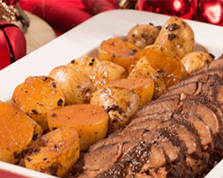  Lomo Asado con tocineta con sabor a Navidad