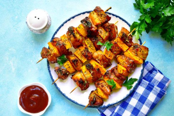  Deliciosas brochetas de pollo y miel