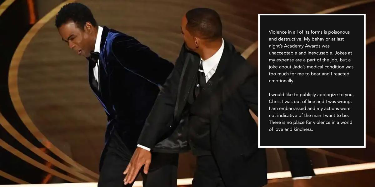  Will Smith pide disculpas a los Óscar y a Chris Rock en Instagram