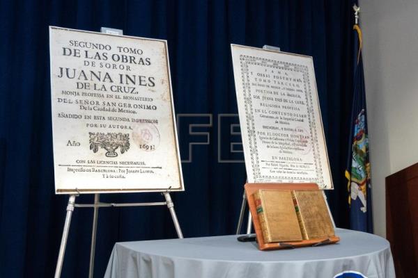 EEUU ESPAÑA – España recupera dos tomos del siglo XVII de obras de Juana Inés de la Cruz