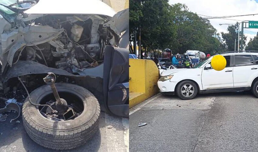  Carro quedó semidestruido y el conductor no se dio cuenta dormido de la borrachera