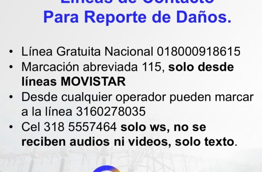  Comunicado de la Emsa para reporte de Daños