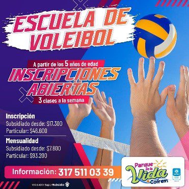  INSCRIBA A SUS HIJOS EN LAS ESCUELAS DE VOLEIBOL Y DE ARQUEROS DE FÚTBOL DEL PARQUE DE LA VIDA